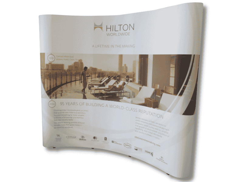 2.5 metre wide pop-up exhibition stand