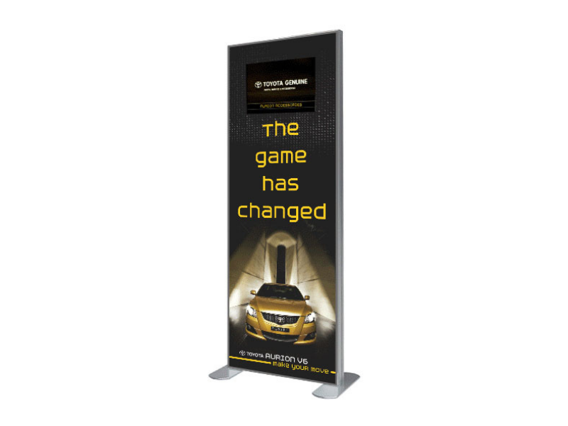 Streamline free-standing screens with branding