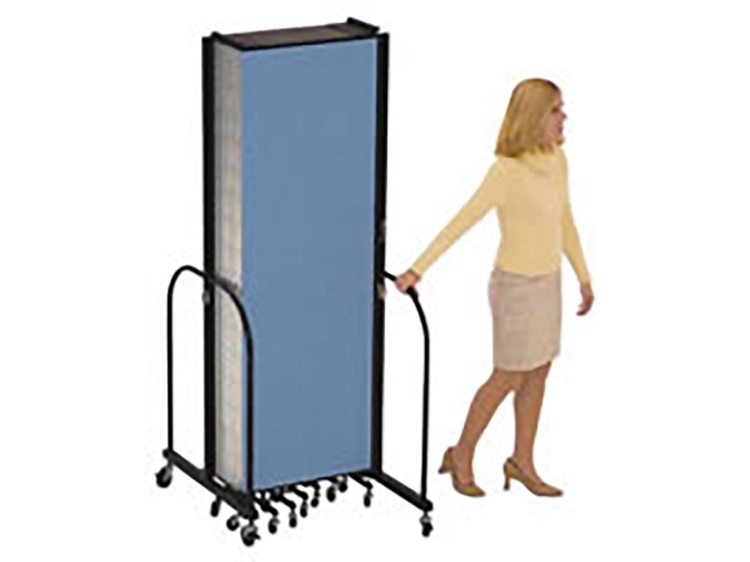 Screenflex collapsed down and ready to be conveniently stored for its next outing.