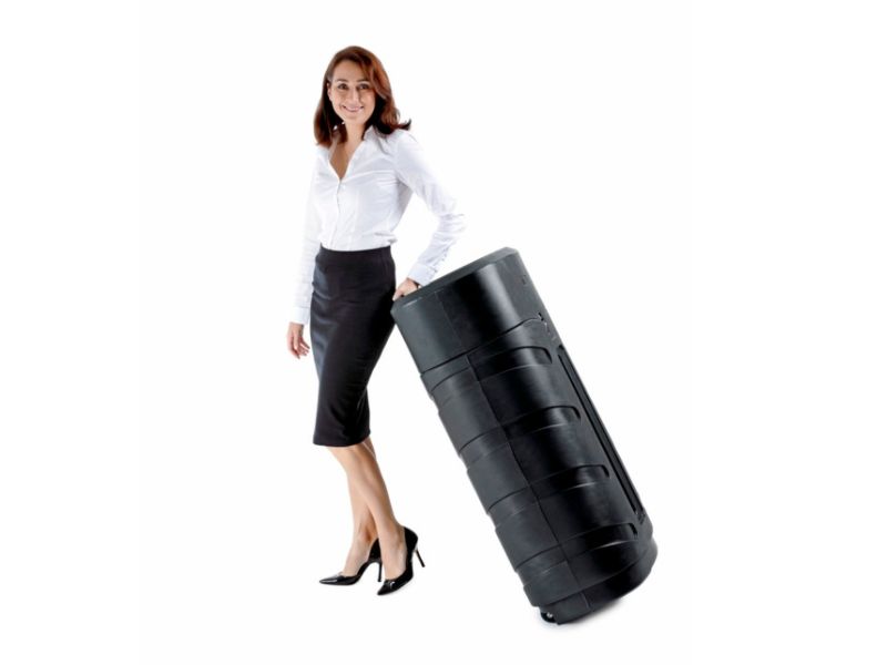 Hard shell wheeled road case - high top style can hold a 43" LCD TV