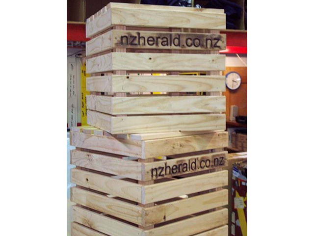 Timber Display cubes with burnt branding