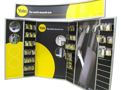 Mall Display with Slat Wall and Posters