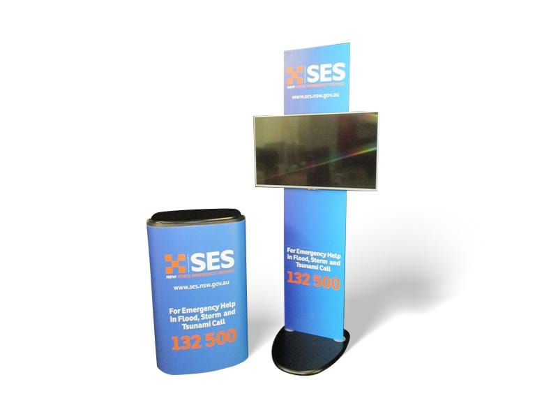 Use a matching graphic wrap for sales counter