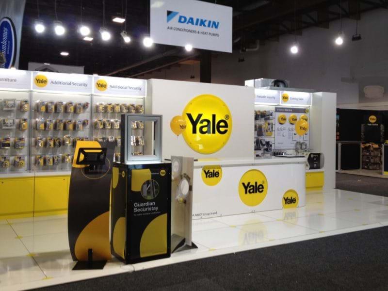 White raised flooring with ramp edge