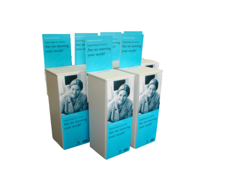 Standard design with removable header board and graphic to front face