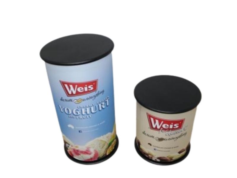 Large - 450mm dia x 900mm high, and small 450mm dia x 500mm high