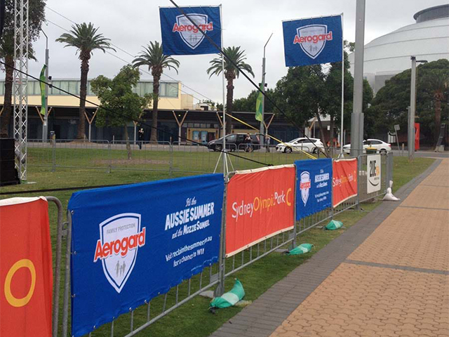 Branded crowd control barriers