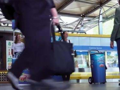 Sampling Trolley in Train Station