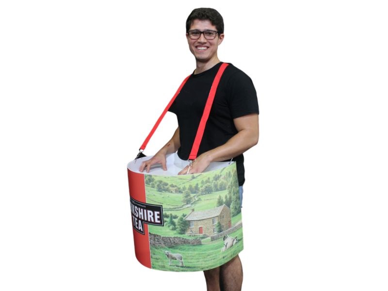 Add a full graphic skirt to change the appearance of your vendor tray