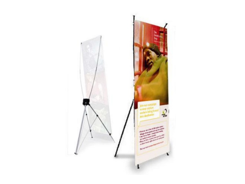 x banner stand front and back