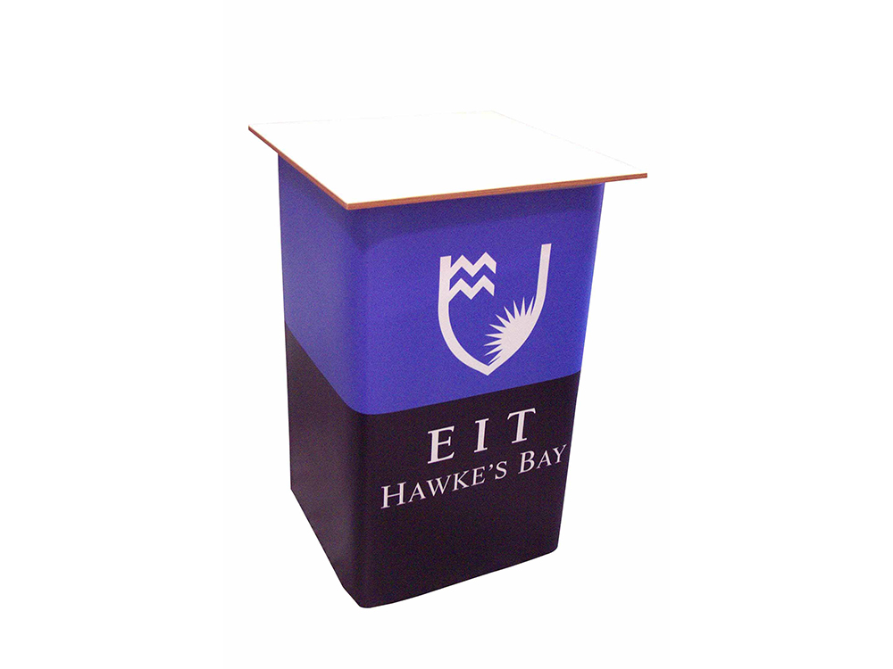 Most popular: white table with interchangeable graphic wrap