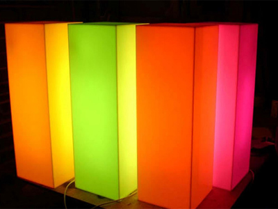 Fluorescent illuminated plinths