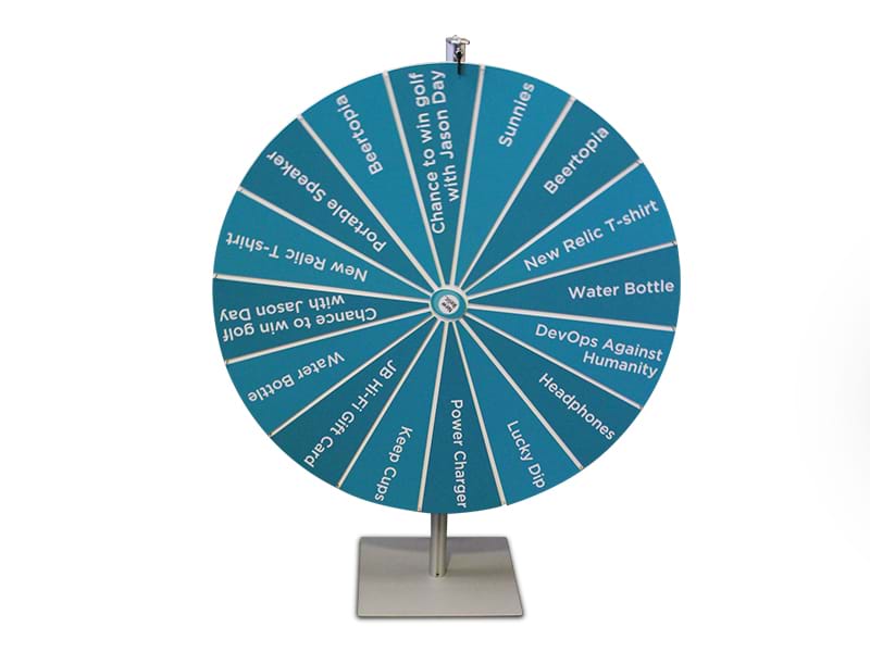 Prize wheel 1.5m high with customised 1200mm diameter wheel