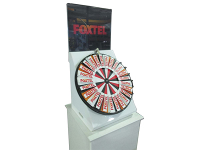 Prize Wheel with Removeable Graphics on Plinth