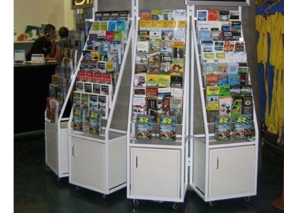 Customised Magazine And Brochure Stands On Castors