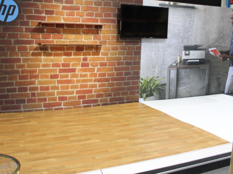 wood look vinyl in exhibition