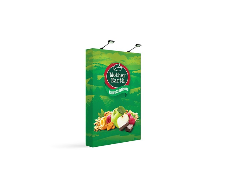 Straight pop-up stand in 1.5m width with spotlights