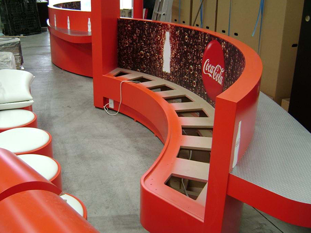 Curved Seating Booth for Coca-Cola