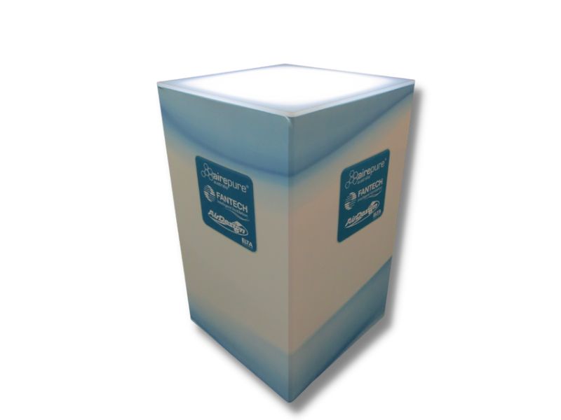 Frosted plinth top with internal lighting