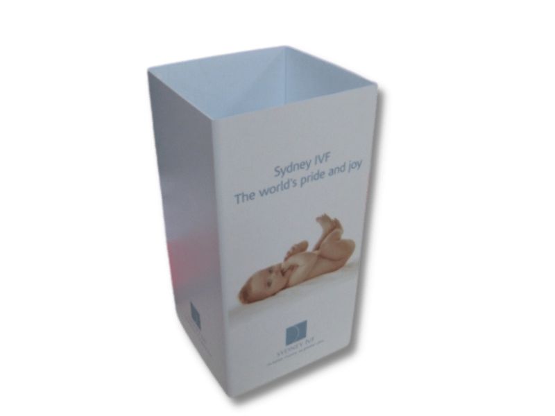 Square long life dump bin with graphics