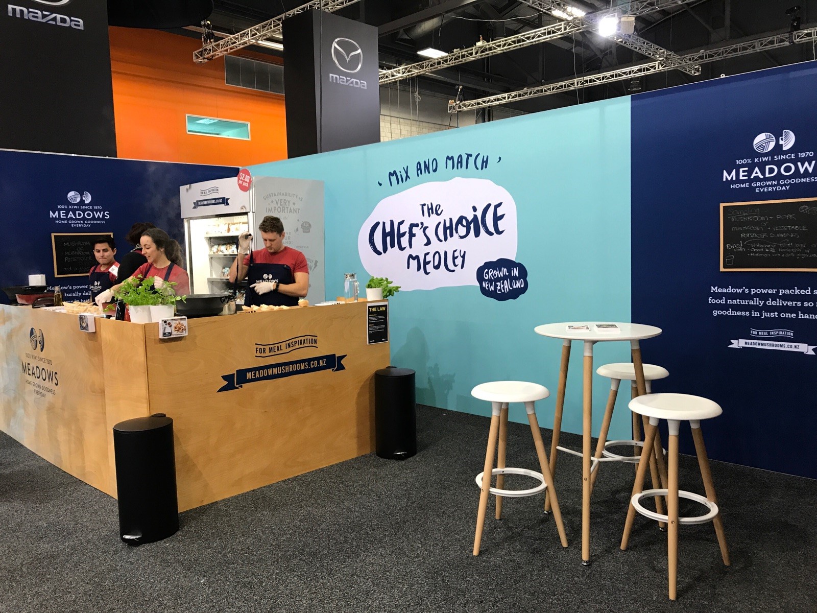 MEADOW MUSHROOMS EXHIBITION AND SAMPLING STAND AT FOOD SHOW