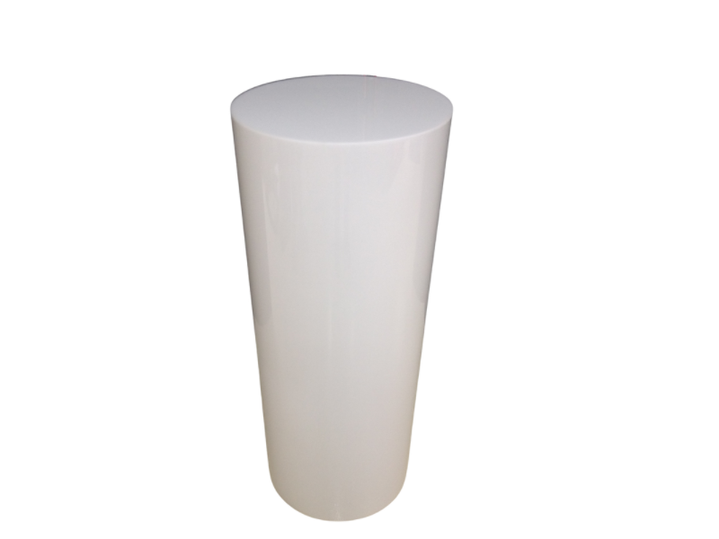 White round acrylic plinth