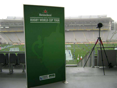 Outdoor branded backdrop stadium