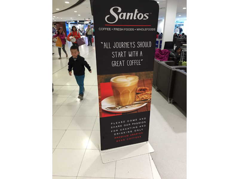 Double-sided airport banner