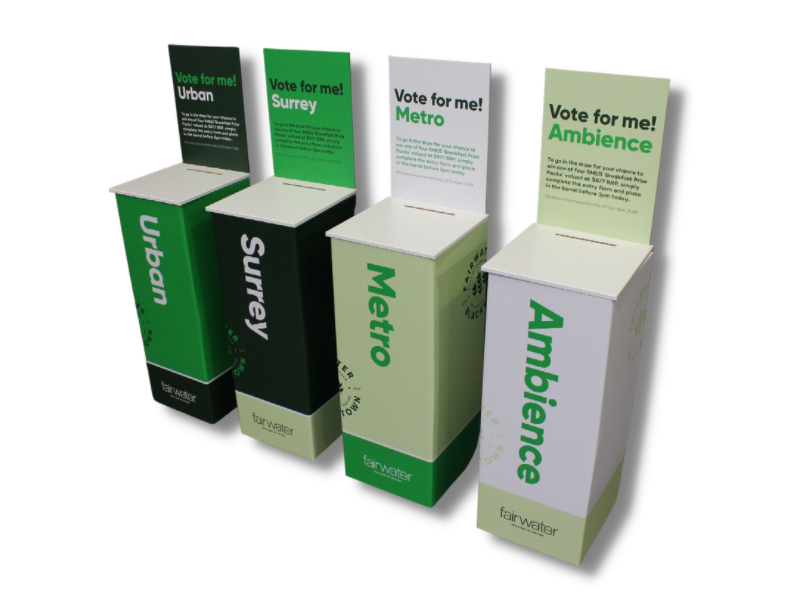 Permanent graphics can be  added to all sides of entry box base