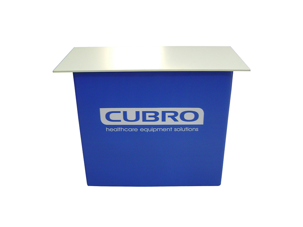 Most popular: white table with interchangeable graphic wrap