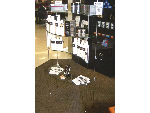 Cable Display With Glass Shelves