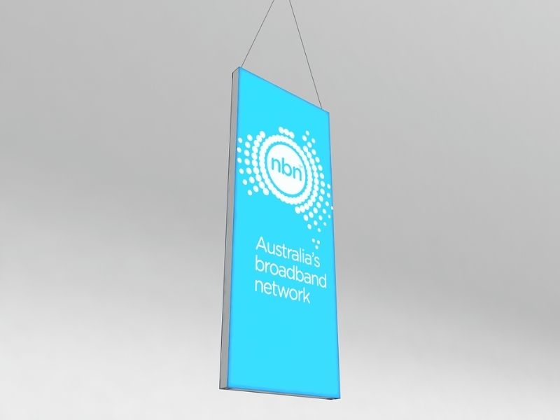 Hanging double-sided lightbox